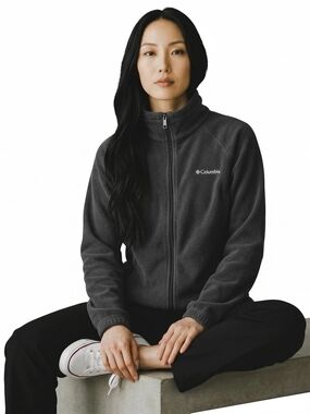 Columbia Women's Dark Charcoal Full-Zip Fleece Jacket